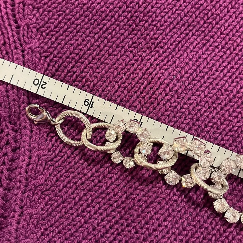 Unique Rhinestone Statement Necklace with Graduated Rhinestone Circles - Picture 10 of 14